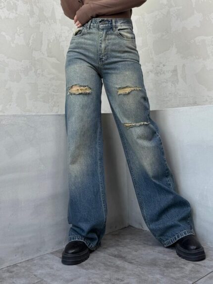 شلوار نیم بگ تینت پرتقالی زاپدار کد 4024