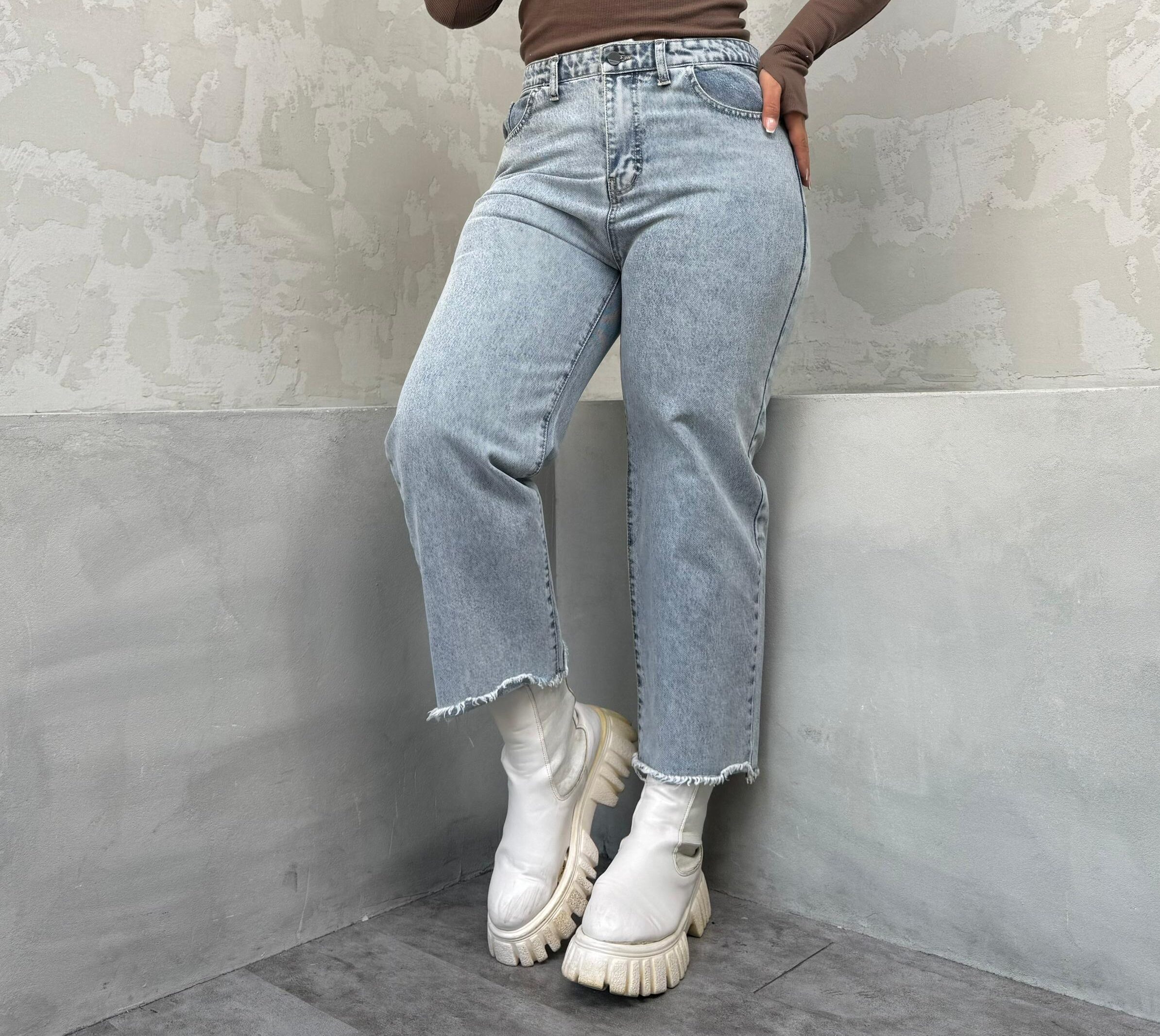 تصویر شلوار واید لگ یخی کد 4062 