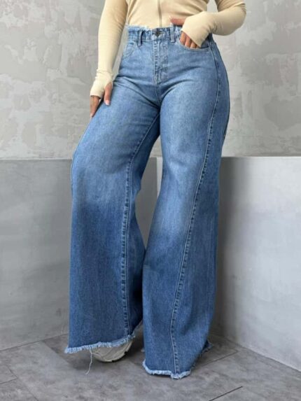 شلوار شافل آبی سط کد 4079