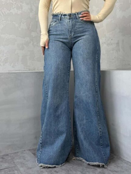 شلوار شافل آبی تیره تینتی کد 4080