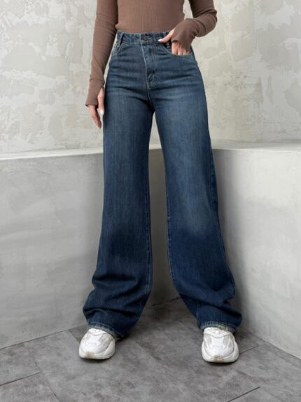 شلوار نیم بگ آبی گازوئیلی  کد محصول : ۴۱۴۷