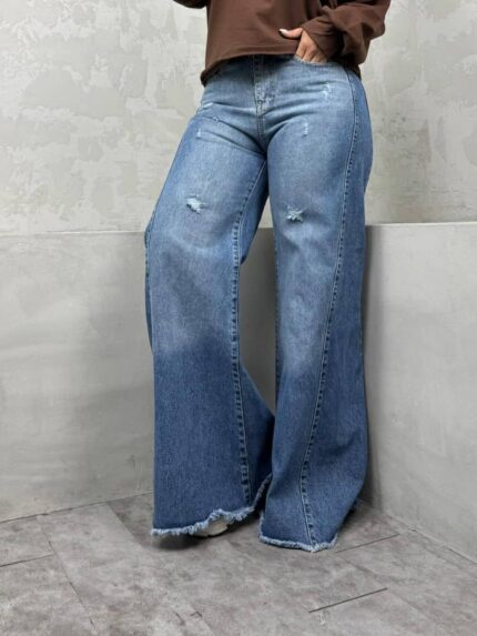 شلوار شافل آبی آسمونی کد 4229